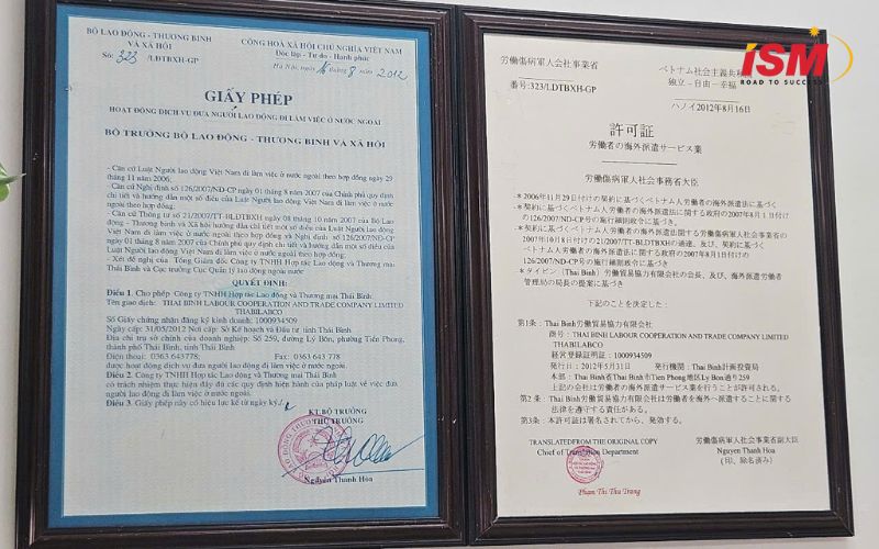 ISM được Bộ Lao động – Thương binh và Xã hội cấp phép đưa lao động đi làm việc tại nước ngoài